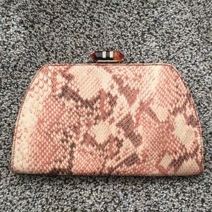 Banana Republic Pink Snakeskin Print Clutch
